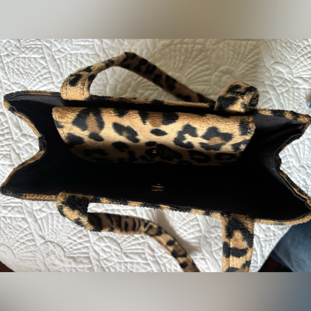 Vintage 90s Kate spade fuzzy leopard shoulder bag - Picture 8 of 9